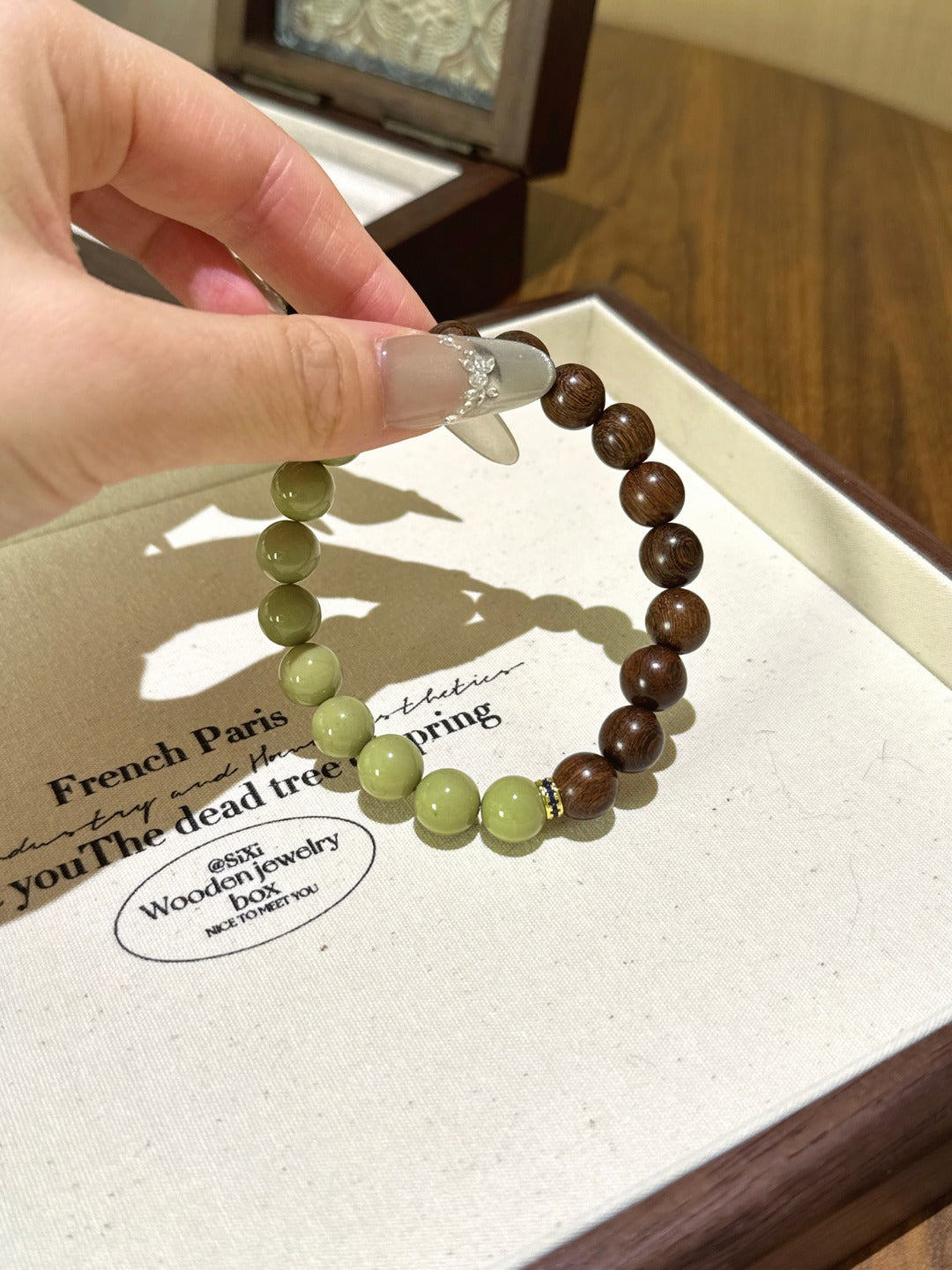 ▫️▪️ Alxa agate sandalwood bracelet